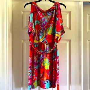 Sassy bright colors dress open shoulders